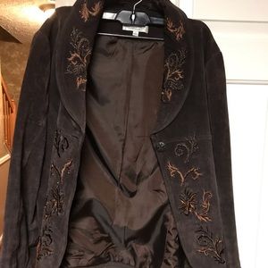 Beautiful brown embroidery blazer jacket